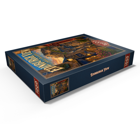 Darstellung des Puzzle Motivs Edinburgh Castle – Lichterglanz in der Altstadt Edinburgh Castle Old Town Glow 1000 Puzzle Schachtel Ansicht1