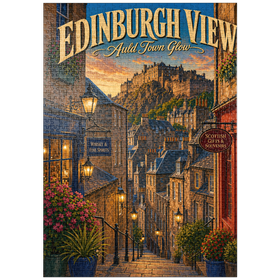 Darstellung des Puzzle Motivs Edinburgh Castle – Lichterglanz in der Altstadt - Puzzleteile: 1000