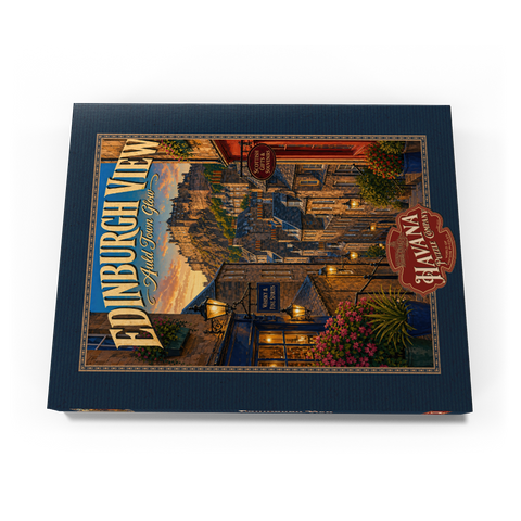 Darstellung des Puzzle Motivs Edinburgh Castle – Lichterglanz in der Altstadt Edinburgh Castle Old Town Glow 100 Puzzle Schachtel Ansicht3