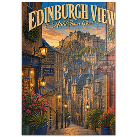 Darstellung des Puzzle Motivs Edinburgh Castle – Lichterglanz in der Altstadt - Puzzleteile: 100