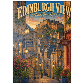 Darstellung des Puzzle Motivs Edinburgh Castle – Lichterglanz in der Altstadt - Puzzleteile: 200
