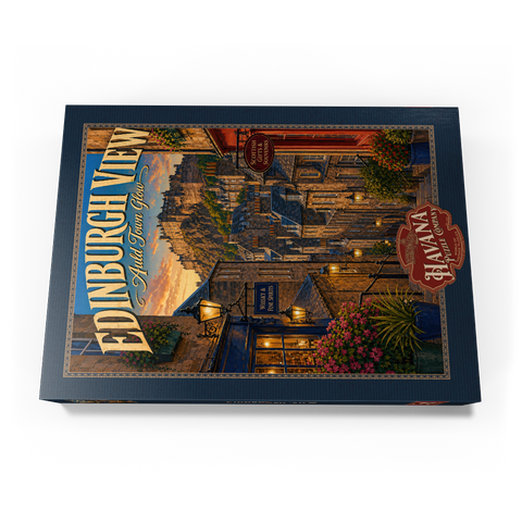 Darstellung des Puzzle Motivs Edinburgh Castle – Lichterglanz in der Altstadt Edinburgh Castle Old Town Glow 500 Puzzle Schachtel Ansicht3