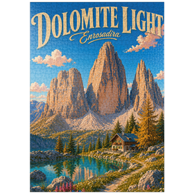 Darstellung des Puzzle Motivs Dolomiten – Die Ruhe der Alpenseen - Puzzleteile: 1000