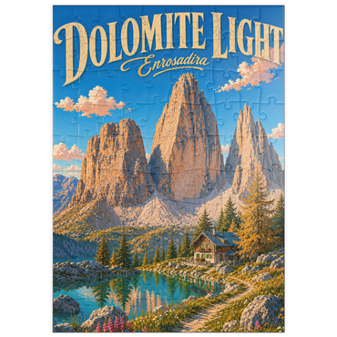 Darstellung des Puzzle Motivs puzzleplate Dolomites Alpine Lake Serenity 100 Puzzle