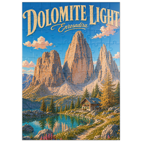 Darstellung des Puzzle Motivs Dolomiten – Die Ruhe der Alpenseen - Puzzleteile: 100