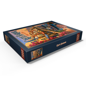 Darstellung des Puzzle Motivs Hafen von Kreta – Abendrot über der Ägäis - Puzzleteile: 1000