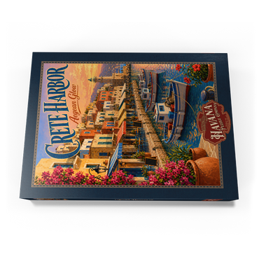 Darstellung des Puzzle Motivs Crete Harbor Aegean Sunset Glow 500 Puzzle Schachtel Ansicht3