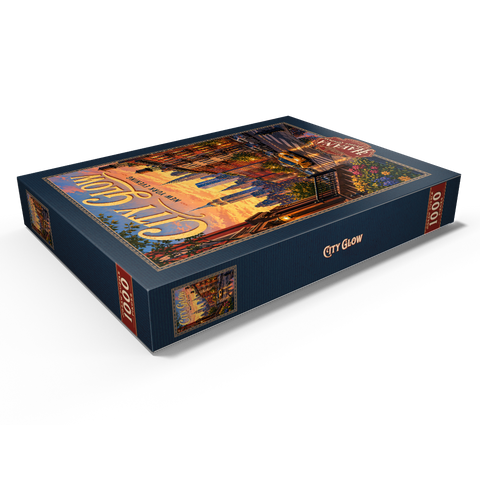 Darstellung des Puzzle Motivs Das Leuchten der New Yorker Skyline am Abend New York Evening Skyline Glow 1000 Puzzle Schachtel Ansicht1