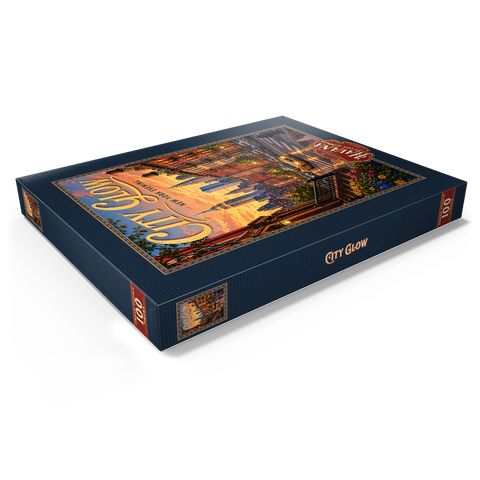 Darstellung des Puzzle Motivs Das Leuchten der New Yorker Skyline am Abend New York Evening Skyline Glow 100 Puzzle Schachtel Ansicht1