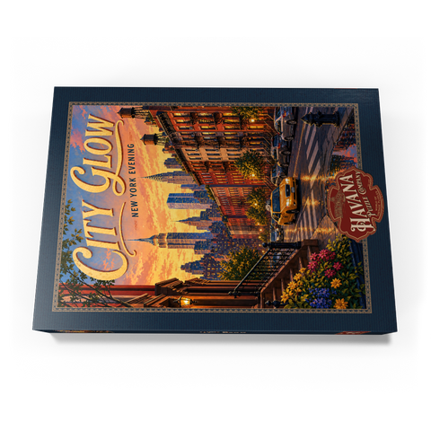 Darstellung des Puzzle Motivs Das Leuchten der New Yorker Skyline am Abend New York Evening Skyline Glow 500 Puzzle Schachtel Ansicht3