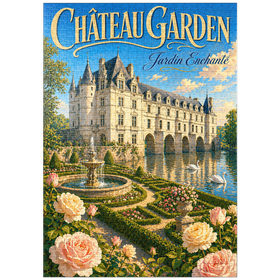 Darstellung des Puzzle Motivs Chateau Garden – Verzauberte Eleganz - Puzzleteile: 1000