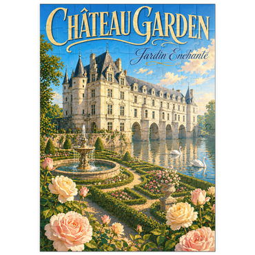 Darstellung des Puzzle Motivs puzzleplate Chateau Garden Enchanted Elegance 100 Puzzle