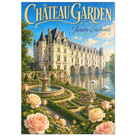 Darstellung des Puzzle Motivs Chateau Garden – Verzauberte Eleganz - Puzzleteile: 100
