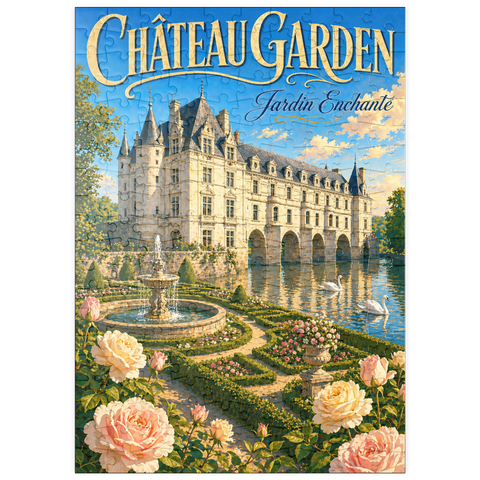 Darstellung des Puzzle Motivs Chateau Garden – Verzauberte Eleganz puzzleplate Chateau Garden Enchanted Elegance 200 Puzzle