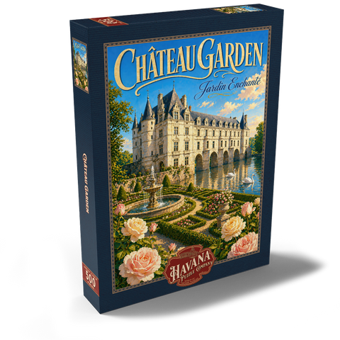 Darstellung des Puzzle Motivs Chateau Garden – Verzauberte Eleganz Chateau Garden Enchanted Elegance 500 Puzzle Schachtel Ansicht2