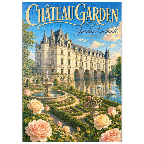 Darstellung des Puzzle Motivs Chateau Garden – Verzauberte Eleganz puzzleplate Chateau Garden Enchanted Elegance 500 Puzzle