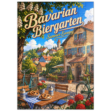 Darstellung des Puzzle Motivs puzzleplate Bavarian Biergarten Summer Evening Charm 100 Puzzle