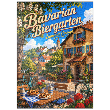 Darstellung des Puzzle Motivs puzzleplate Bavarian Biergarten Summer Evening Charm 500 Puzzle