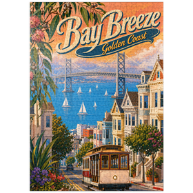 Darstellung des Puzzle Motivs Der Charme der Küste an der San Francisco Bay Bridge - Puzzleteile: 1000