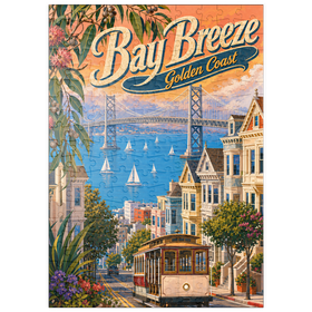 Darstellung des Puzzle Motivs Der Charme der Küste an der San Francisco Bay Bridge - Puzzleteile: 200