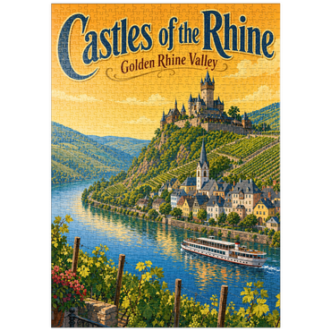 Darstellung des Puzzle Motivs puzzleplate Rhine Valley Castles Golden Splendor 1000 Puzzle