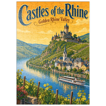 Darstellung des Puzzle Motivs puzzleplate Rhine Valley Castles Golden Splendor 200 Puzzle