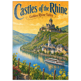 Darstellung des Puzzle Motivs Die Burgen des Rheintals – Goldene Pracht - Puzzleteile: 200