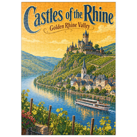 Darstellung des Puzzle Motivs Die Burgen des Rheintals – Goldene Pracht - Puzzleteile: 500