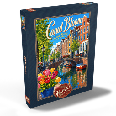 Darstellung des Puzzle Motivs Amsterdam Canal Spring Bloom 200 Puzzle Schachtel Ansicht2
