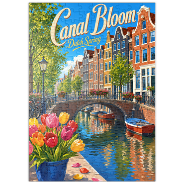 Darstellung des Puzzle Motivs puzzleplate Amsterdam Canal Spring Bloom 200 Puzzle