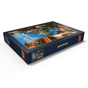 Darstellung des Puzzle Motivs Alpine Village Lake Morning Charm 500 Puzzle Schachtel Ansicht1