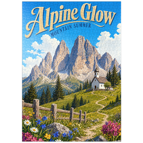 Darstellung des Puzzle Motivs Alpine Bergwelt – Sommerliche Ruhe - Puzzleteile: 1000