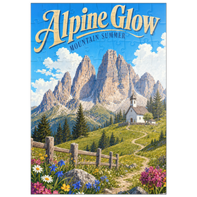 Darstellung des Puzzle Motivs Alpine Bergwelt – Sommerliche Ruhe - Puzzleteile: 100