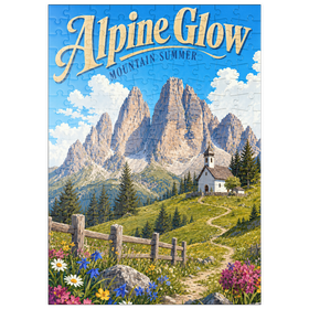 Darstellung des Puzzle Motivs Alpine Bergwelt – Sommerliche Ruhe - Puzzleteile: 200