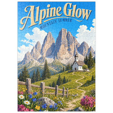 Darstellung des Puzzle Motivs puzzleplate Alpine Mountain Summer Serenity 500 Puzzle