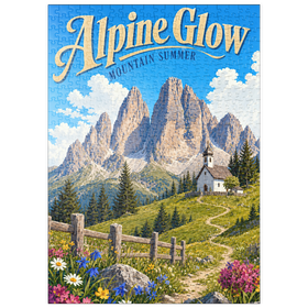 Darstellung des Puzzle Motivs Alpine Bergwelt – Sommerliche Ruhe - Puzzleteile: 500