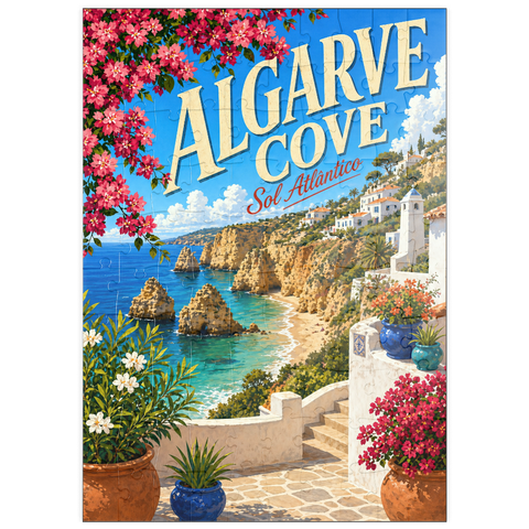 Darstellung des Puzzle Motivs Algarve Cove – Ein Paradies an der Küste puzzleplate Algarve Cove Coastal Paradise 100 Puzzle
