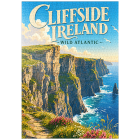 Darstellung des Puzzle Motivs Irland – Die wilde Schönheit des Atlantiks an den Steilküsten - Puzzleteile: 1000