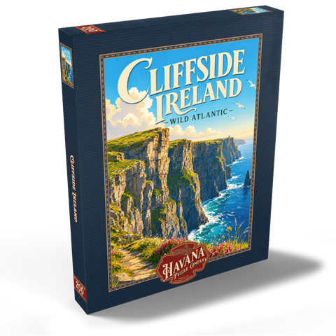 Darstellung des Puzzle Motivs Irland – Die wilde Schönheit des Atlantiks an den Steilküsten Ireland Cliffside Wild Atlantic Beauty 200 Puzzle Schachtel Ansicht2