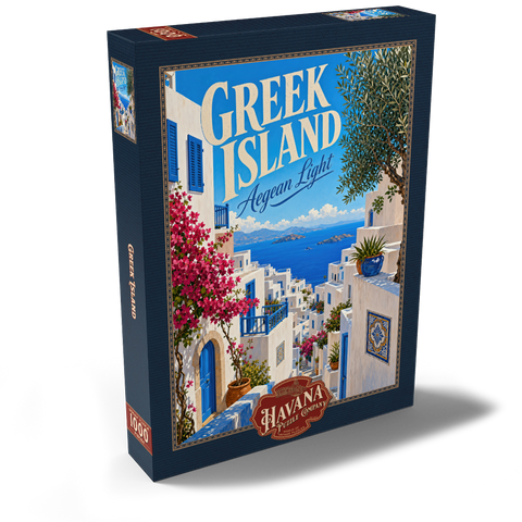Darstellung des Puzzle Motivs Der Charme der griechischen Inseln an der Ägäisküste Greek Island Aegean Coastal Charm 1000 Puzzle Schachtel Ansicht2