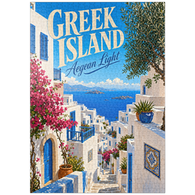 Darstellung des Puzzle Motivs Der Charme der griechischen Inseln an der Ägäisküste - Puzzleteile: 1000