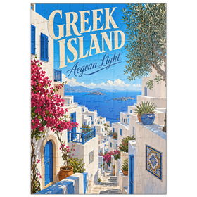 Darstellung des Puzzle Motivs Der Charme der griechischen Inseln an der Ägäisküste - Puzzleteile: 100