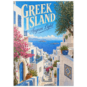 Darstellung des Puzzle Motivs Der Charme der griechischen Inseln an der Ägäisküste - Puzzleteile: 200