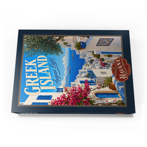 Darstellung des Puzzle Motivs Der Charme der griechischen Inseln an der Ägäisküste Greek Island Aegean Coastal Charm 500 Puzzle Schachtel Ansicht3