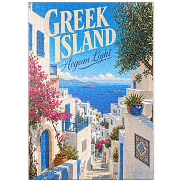 Darstellung des Puzzle Motivs puzzleplate Greek Island Aegean Coastal Charm 500 Puzzle