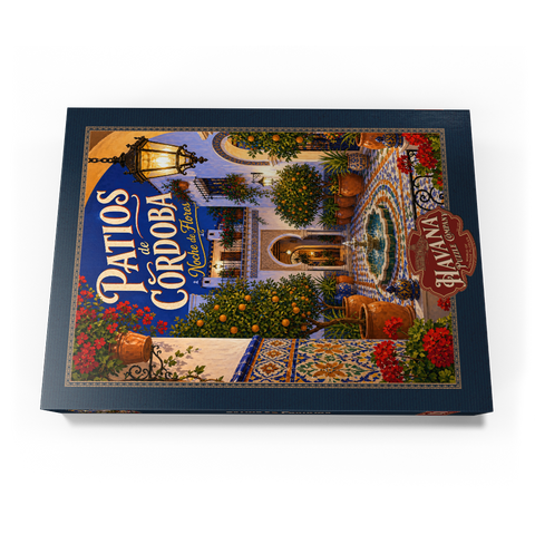 Darstellung des Puzzle Motivs Der Charme der Blumen in den Innenhöfen von Córdoba bei Nacht Patios de Cordoba Floral Night Charm 1000 Puzzle Schachtel Ansicht3