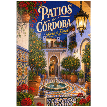 Darstellung des Puzzle Motivs puzzleplate Patios de Cordoba Floral Night Charm 1000 Puzzle