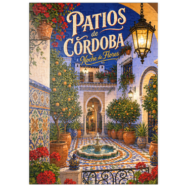 Darstellung des Puzzle Motivs puzzleplate Patios de Cordoba Floral Night Charm 200 Puzzle