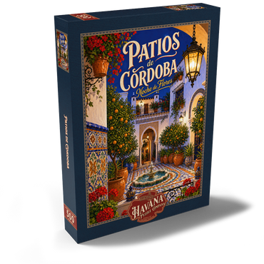 Darstellung des Puzzle Motivs Patios de Cordoba Floral Night Charm 500 Puzzle Schachtel Ansicht2