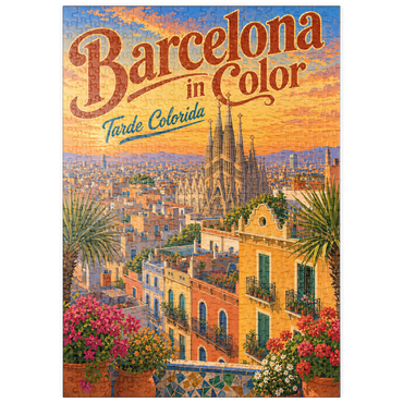 Darstellung des Puzzle Motivs puzzleplate Sagrada Familia Sunset Splendor 500 Puzzle
